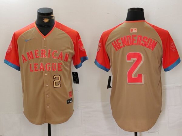 Men's American League #2 Gunnar Henderson Cream 2024 All-Star Elite Stitched Baseball Jerseys