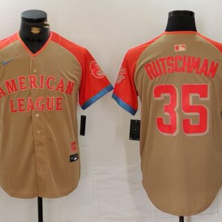 Men's American League #35 Adley Rutschman Cream 2024 All-Star Elite Stitched Baseball Jerseys