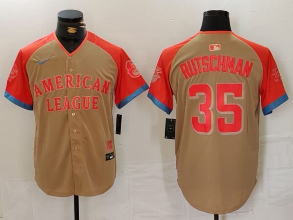 Men's American League #35 Adley Rutschman Cream 2024 All-Star Elite Stitched Baseball Jerseys