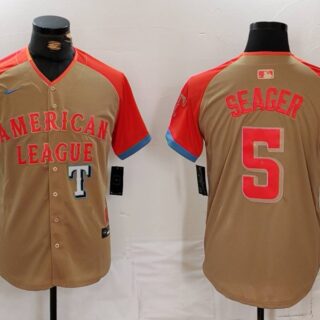 Men's American League #5 Corey Seager Cream 2024 All-Star Limited Stitched Baseball Jerseys
