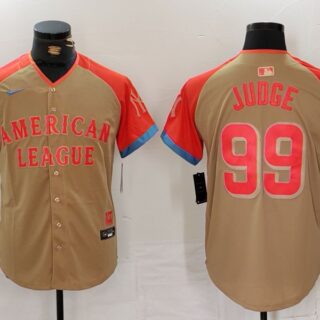 Men's American League #99 Aaron Judge Cream 2024 All-Star Elite Stitched Baseball Jerseys