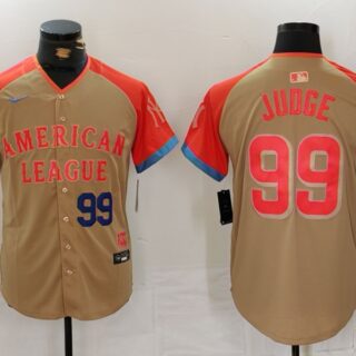 Men's American League #99 Aaron Judge Cream 2024 All-Star Elite Stitched Baseball Jerseys