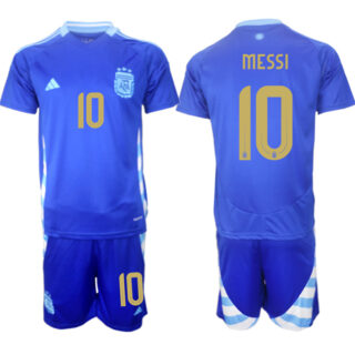 Men's Argentina #10 Lionel Messi Blue 2024-25 Away SoccerJerseys