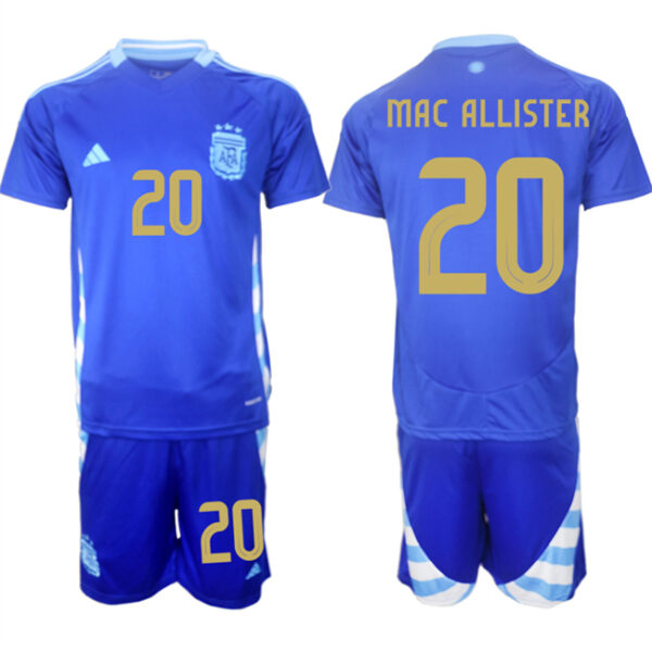 Men's Argentina #20 Alexis Mac Allister Blue 2024-25 Away SoccerJerseys