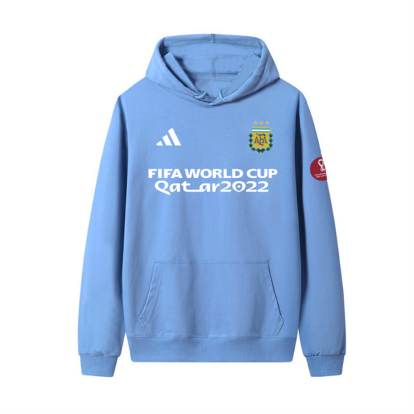 Men's Argentina Blue 2022 FIFA World Cup Soccer Hoodie 2