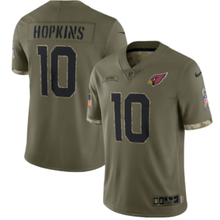 Men's Arizona Cardinals #10 DeAndre Hopkins Olive 2022 Salute To Service Limited Stitched Jersey