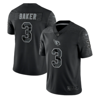 Men's Arizona Cardinals #3 Budda Baker Black Reflective Limited Stitched Football Jersey