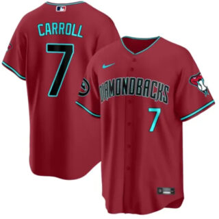 Men's Arizona Diamondbacks #7 Corbin Carroll 2023 24 Red Cool Base Stitched Baseball Jersey