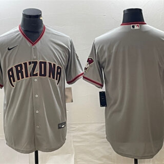 Men's Arizona Diamondbacks Blank Grey Cool Base Stitched Baseball Jersey