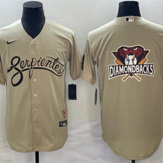 Men's Arizona Diamondbacks Gold City Connect Team Big Logo Cool Base Stitched Baseball Jersey