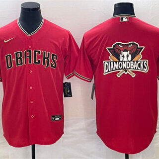 Men's Arizona Diamondbacks Red Team Big Logo Cool Base Stitched Baseball Jersey