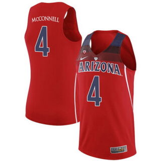 Men's Arizona Wildcats #4 T.J. McConnell Red Stitched NCAA College Basketball Jerseys