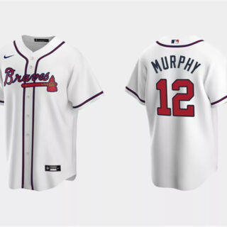 Men's Atlanta Braves #12 Sean Murphy White Cool Base Stitched Baseball Jersey