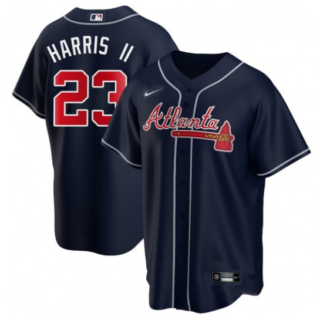 Men's Atlanta Braves #23 Michael Harris II Navy Cool Base Stitched Baseball Jersey