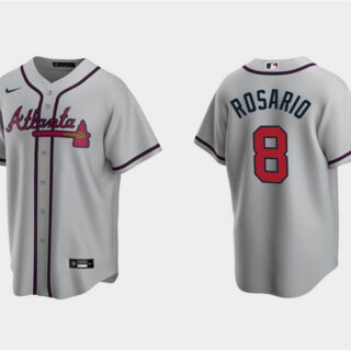 Men's Atlanta Braves #8 Eddie Rosario Gray Cool Base Stitched Jersey