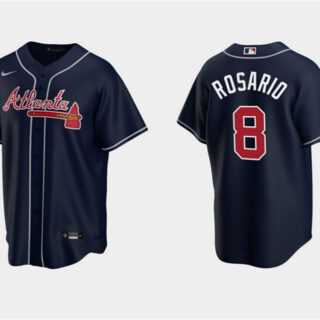 Men's Atlanta Braves #8 Eddie Rosario Navy Cool Base Stitched Jersey