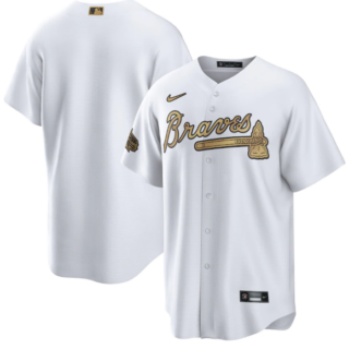 Men's Atlanta Braves Blank 2022 All-Star White Cool Base Stitched Baseball Jersey