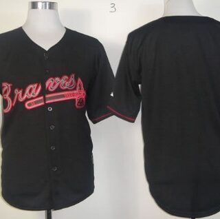Men's Atlanta Braves Customized Black Fashion Jersey