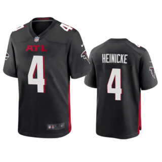 Men's Atlanta Falcons #4 Taylor Heinicke New Black Stitched Game Jersey