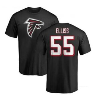 Men's Atlanta Falcons #55 Kaden Elliss Black T-Shirt