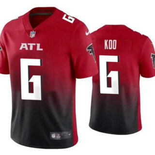 Men's Atlanta Falcons #6 Younghoe Koo New Black Red Vapor Untouchable Limited Stitched Jersey