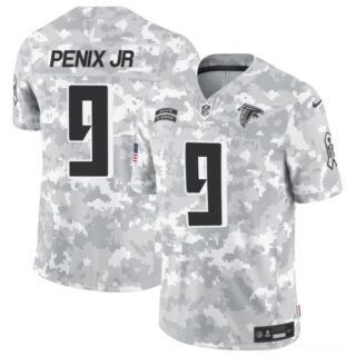 Men's Atlanta Falcons #9 Michael Penix Jr. 2024 F.U.S.E Arctic Camo Salute To Service Limited Stitched Football Jersey