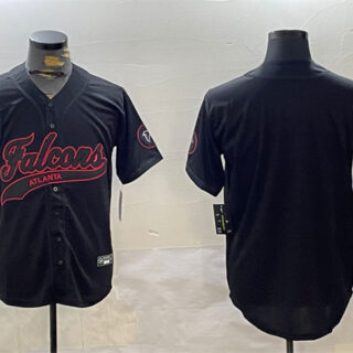 Men's Atlanta Falcons Blank Black With Patch Cool Base Stitched Baseball Jersey