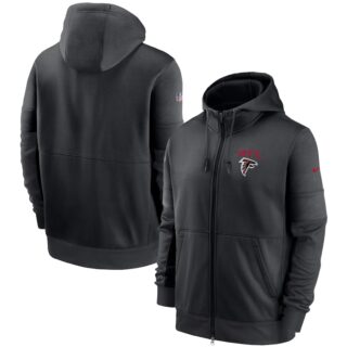 Men's Atlanta Falcons New 2020 Nike Gray Black Fan Gear Mascot Performance Full Zip Hoodie