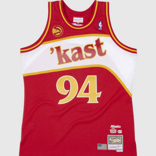 Men's Atlanta Hawks #94 Dungeon Red Throwback Swingman Stitched Jersey