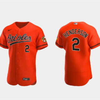 Men's Baltimore Orioles #2 Gunnar Henderson Orange Flex Base Stitched Baseball Jersey
