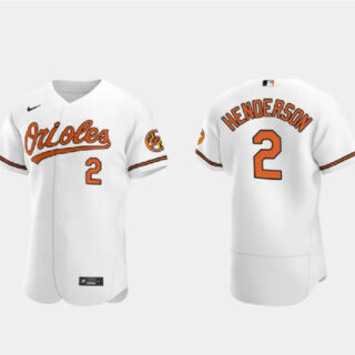 Men's Baltimore Orioles #2 Gunnar Henderson White Flex Base Stitched Baseball Jersey