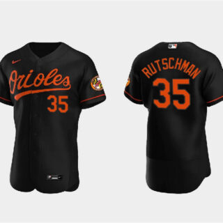 Men's Baltimore Orioles #35 Adley Rutschman Black Flex Base Stitched Baseball Jersey