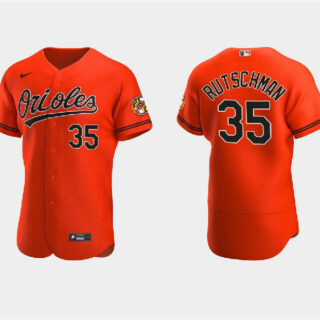 Men's Baltimore Orioles #35 Adley Rutschman Orange Flex Base Stitched Baseball Jersey
