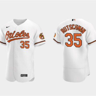 Men's Baltimore Orioles #35 Adley Rutschman White Flex Base Stitched Baseball Jersey