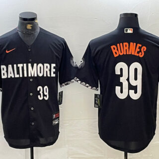 Men's Baltimore Orioles #39 Corbin Burnes Black 2023 City Connect Cool Base Stitched Baseball Jerseys