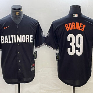 Men's Baltimore Orioles #39 Corbin Burnes Black 2023 City Connect Cool Base Stitched Baseball Jersey