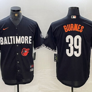 Men's Baltimore Orioles #39 Corbin Burnes Black 2023 City Connect Cool Base Stitched Baseball Jerseys