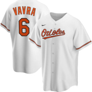 Men's Baltimore Orioles #6 Terrin Vavra White Cool Base Stitched Jersey