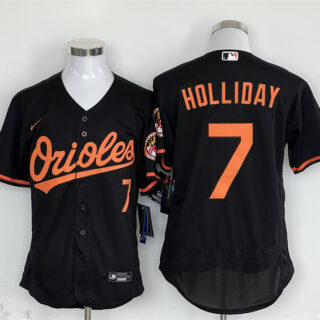 Men's Baltimore Orioles #7 Jackson Holliday Black Flex Base Stitched Baseball Jersey