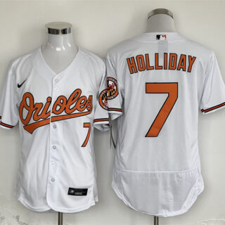 Men's Baltimore Orioles #7 Jackson Holliday White Flex Base Stitched Baseball Jersey