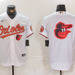 Men's Baltimore Orioles Big Logo White 2024 Home Limited Cool Base Stitched Baseball Jerseys