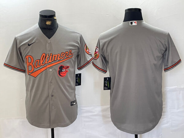 Men's Baltimore Orioles Blank Gray Cool Base Stitched Jerseys