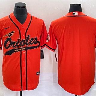 Men's Baltimore Orioles Blank Orange Cool Base Stitched Jersey
