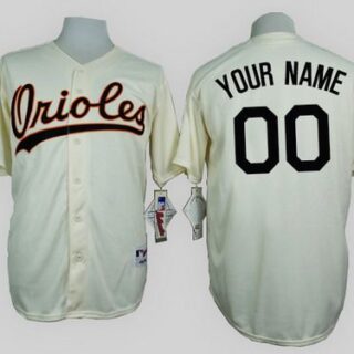 Men's Baltimore Orioles Customized 1954 Turn Back The Clock Cream Jersey