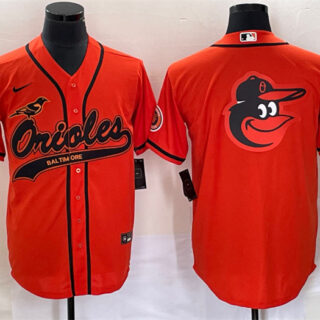 Men's Baltimore Orioles Orange Team Big Logo Cool Base Stitched Jersey