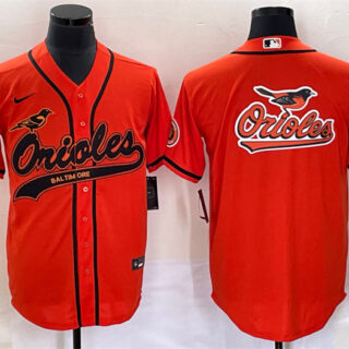 Men's Baltimore Orioles Orange Team Big Logo Cool Base Stitched Jersey S