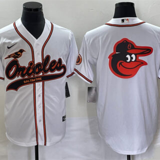 Men's Baltimore Orioles White Team Big Logo Cool Base Stitched Jersey