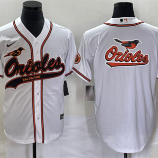 Men's Baltimore Orioles White Team Big Logo Cool Base Stitched JerseyS