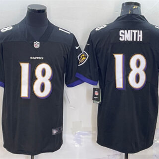 Men's Baltimore Ravens #18 Roquan Smith Black Vapor Untouchable Limited Stitched Jersey