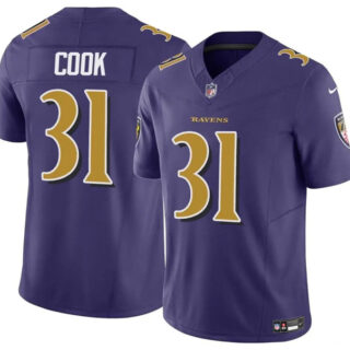 Men's Baltimore Ravens #31 Dalvin Cook Purple 2024 F.U.S.E. Color Rush Vapor Limited Football Jersey